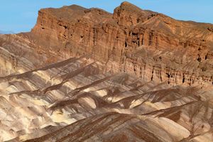 Sedimentary Rock Layers Zabriskie Point Death Valley USA.jpg