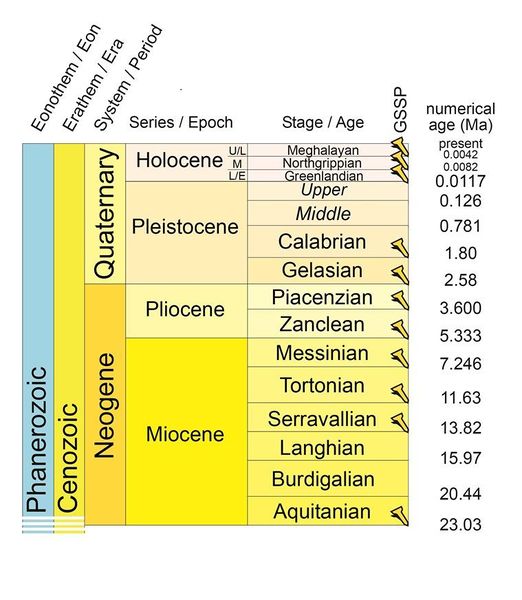 Time scale geologic quaternary Charts