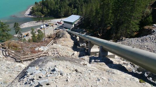 Figure 2. The Tretheway Creek hydroelectric facility has more than 4 km of penstock buried underground.[7]